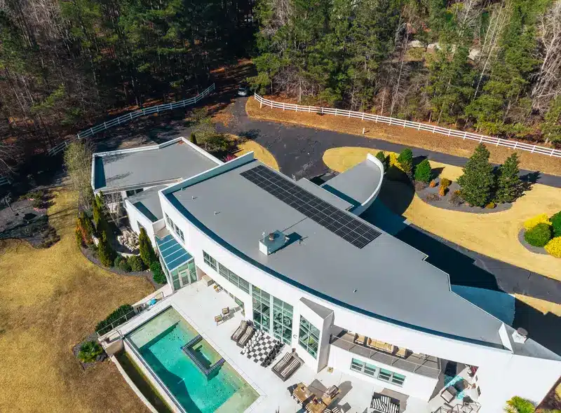 Flat roof on family home